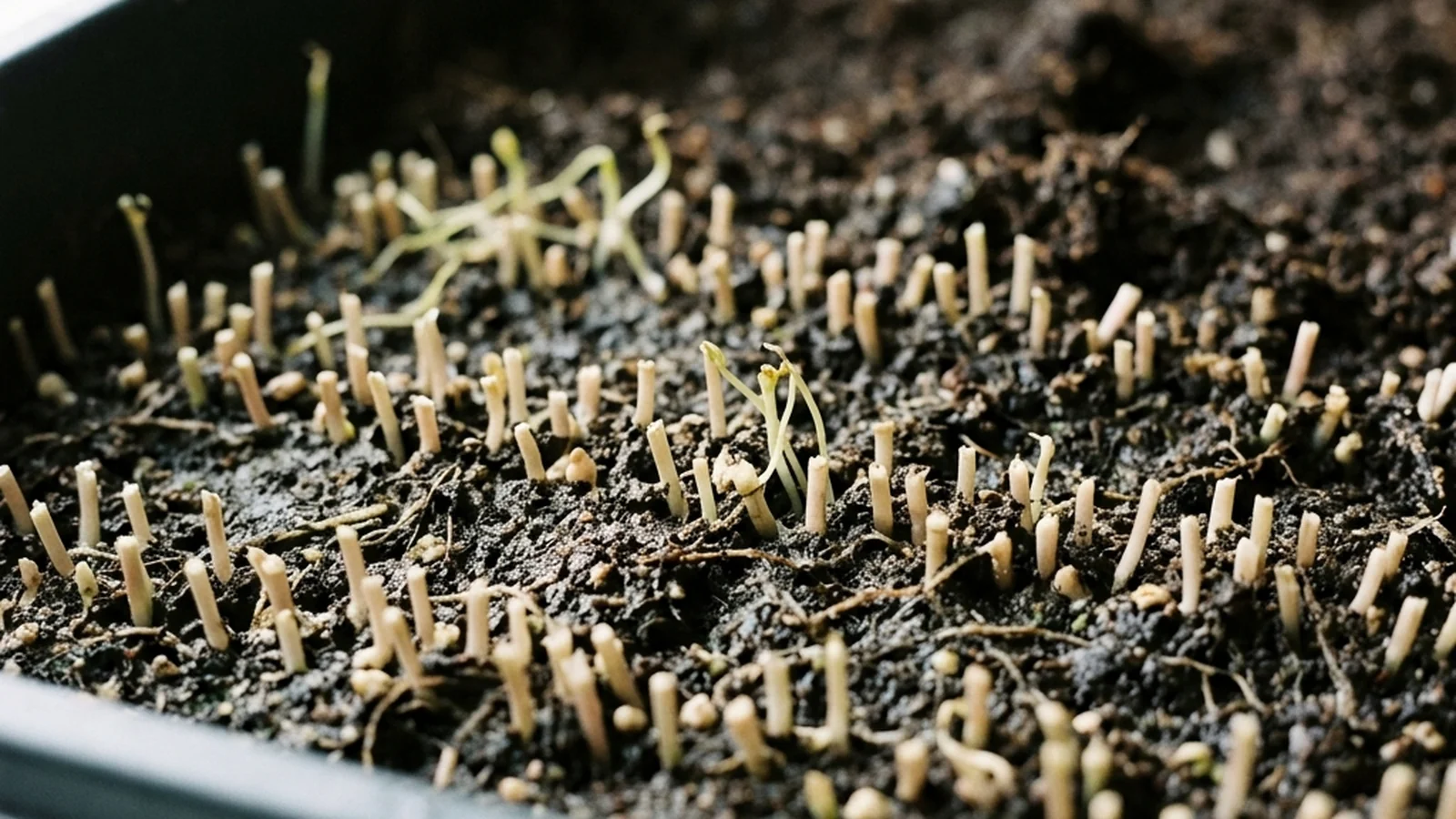 Diagram comparing a base-level microgreens cut that removes the growing point with a pea shoot cut left above the lower nodes